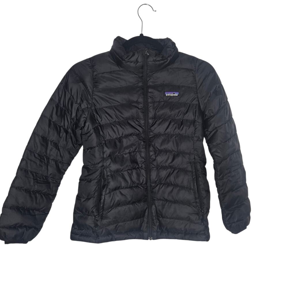 Patagonia Kids Down Puffer Sweater Jacket Black Outdoor Warm Lightweight Medium